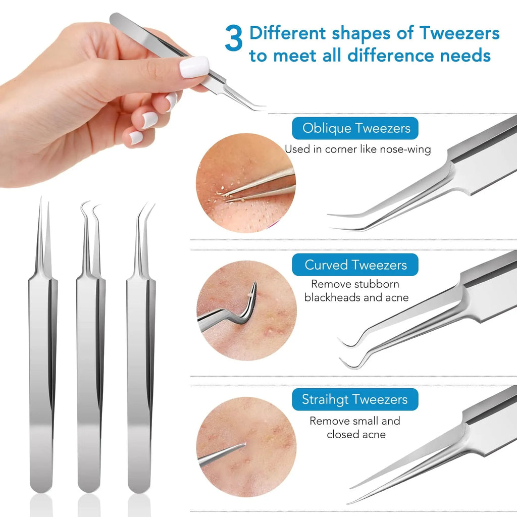 16 PCS  Kit Stainless Steel Acne Extractor Tools