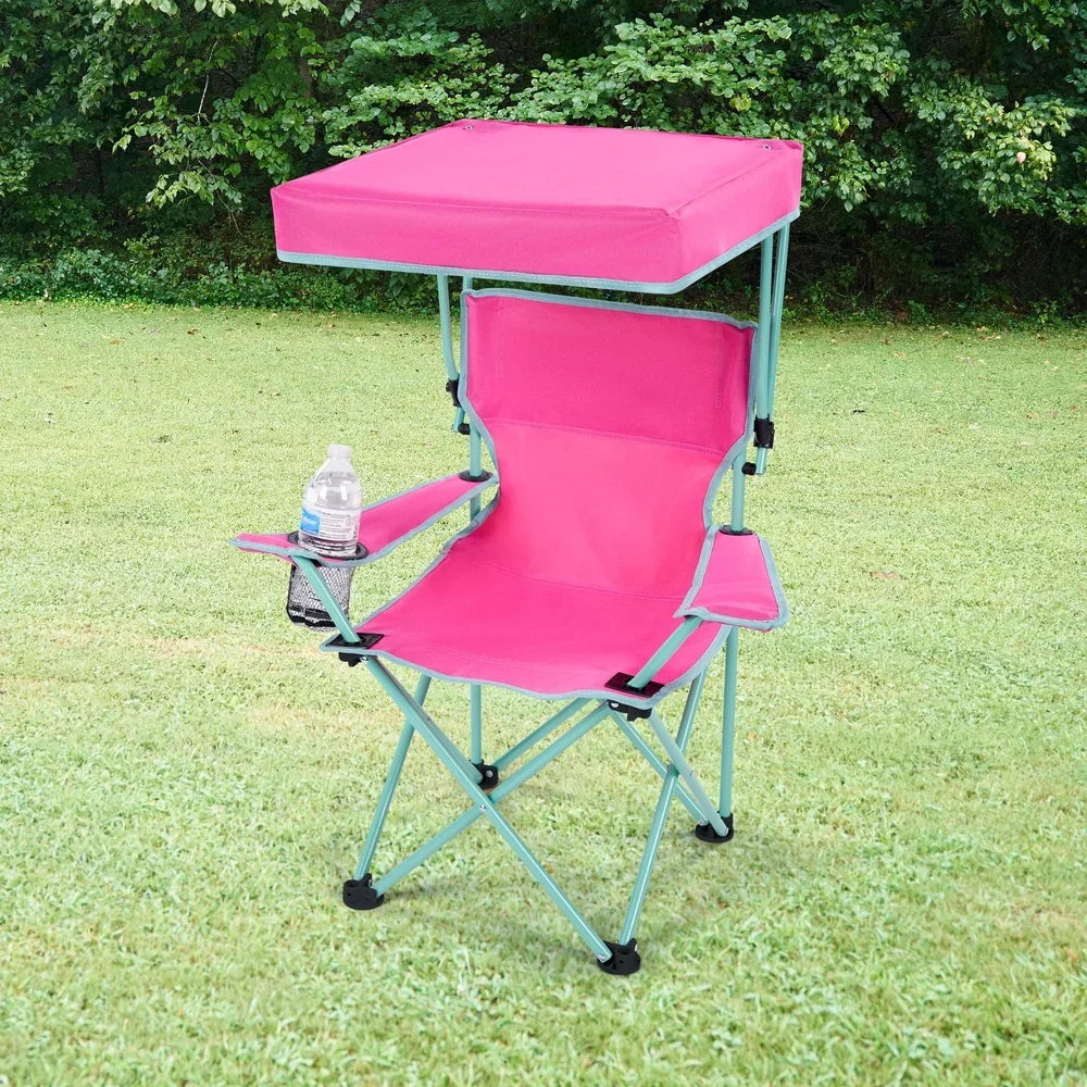 Kids Canopy Camp Chair 125lb Capacity