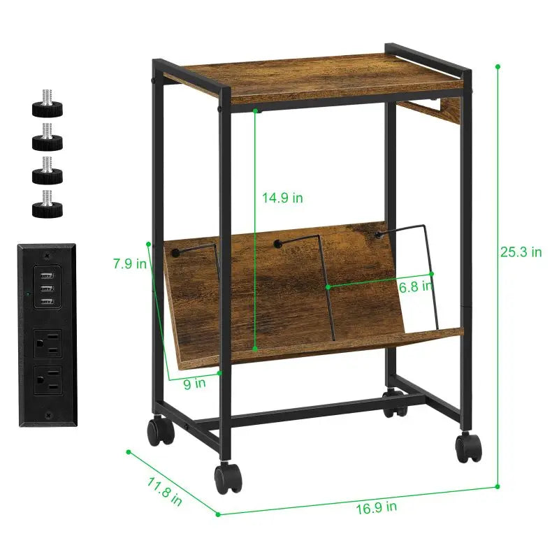 Record Player Stand with Vinyl Storage Side Table
