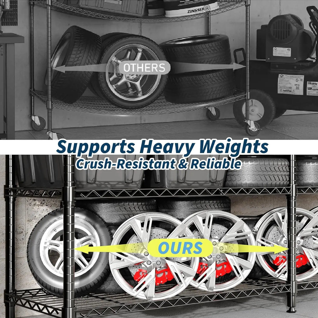 Heavy Duty Metal Shelving Unit 4-Tier Wire Rack