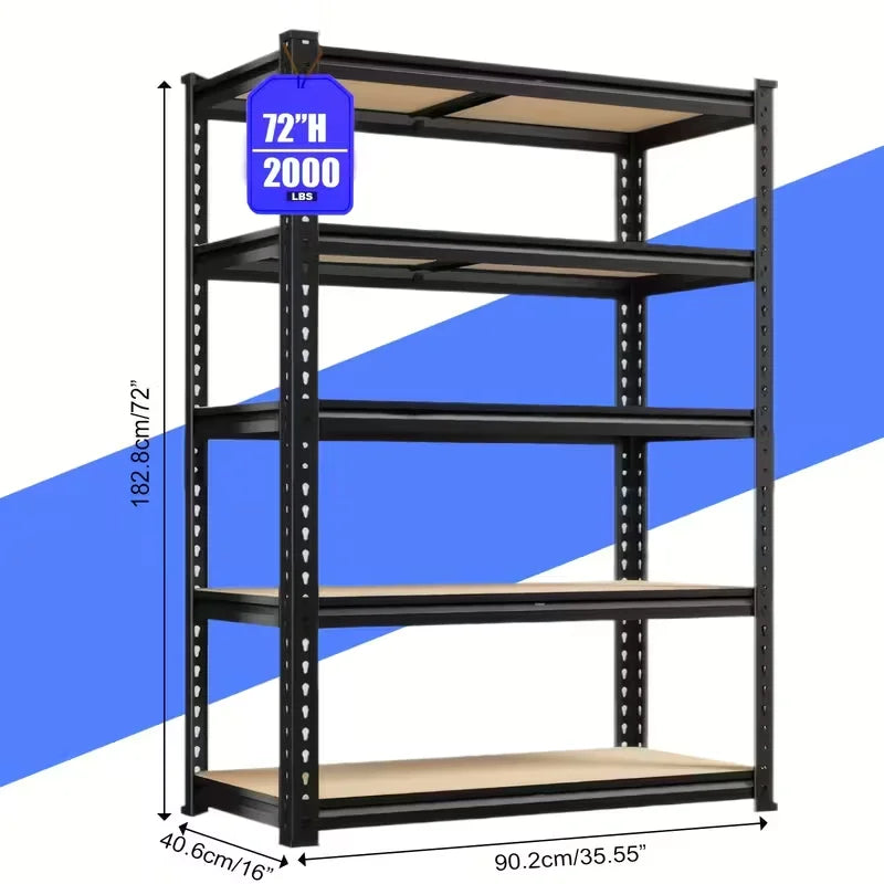 72" Adjustable Metal Double Layer Column Shelving