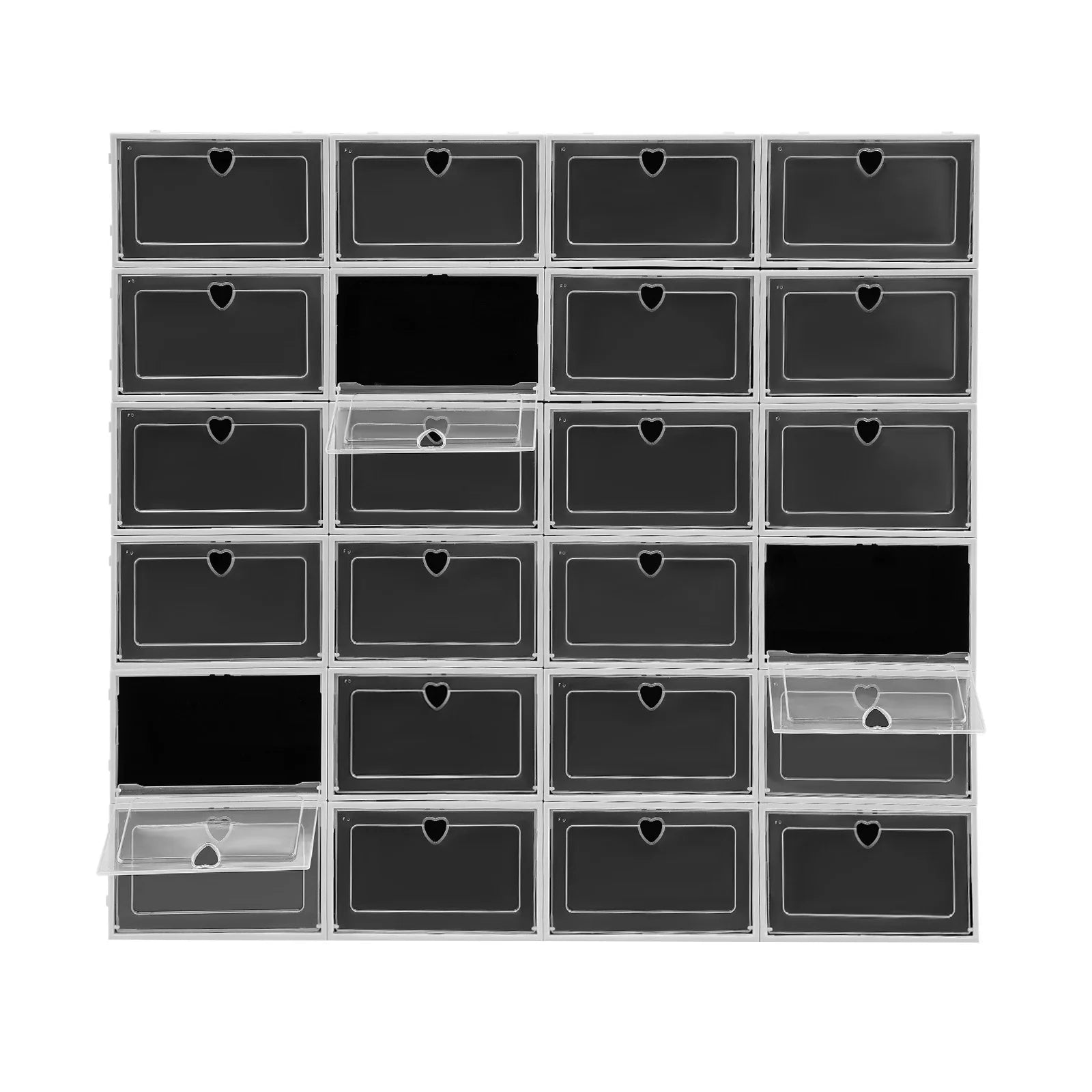 24Pcs Shoe Organizer Boxes Stackable
