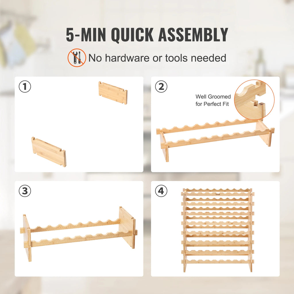 48/72 Bottle Stackable Modular Wine Rack