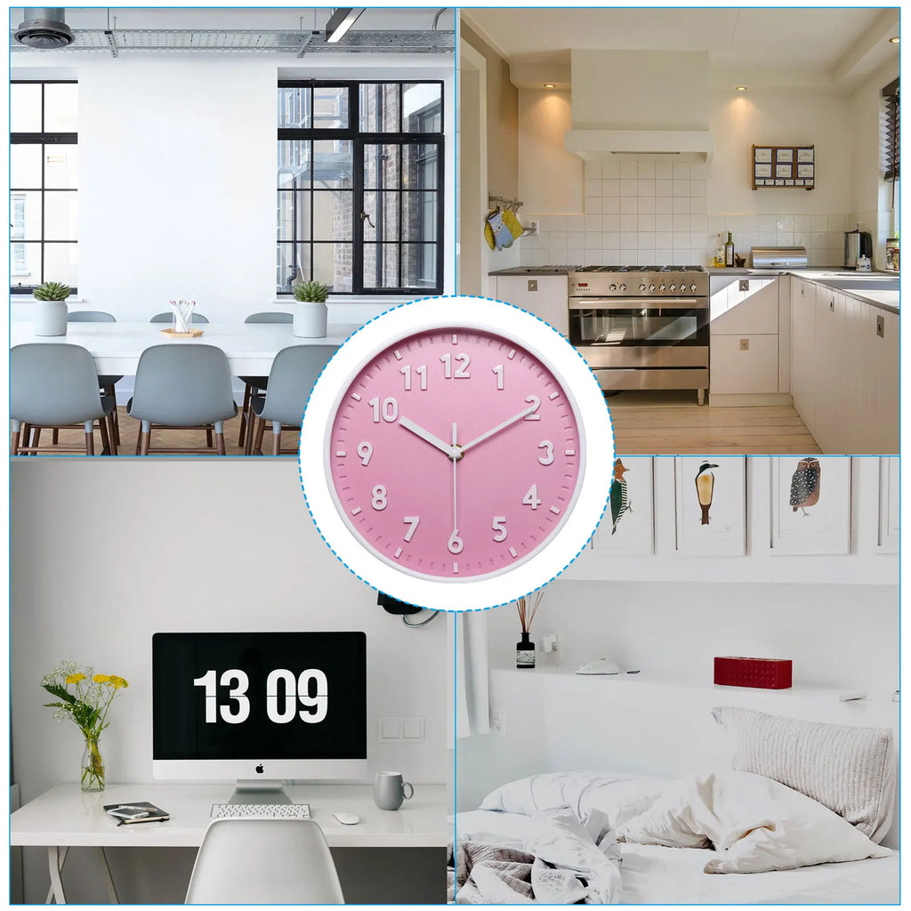 8 Inch Wall Clock Bedroom Decorative Pink