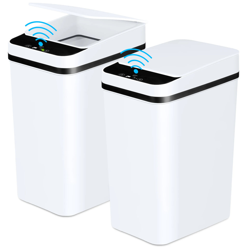 2 Pack 12L Bathroom Automatic Touchless Trash Cans