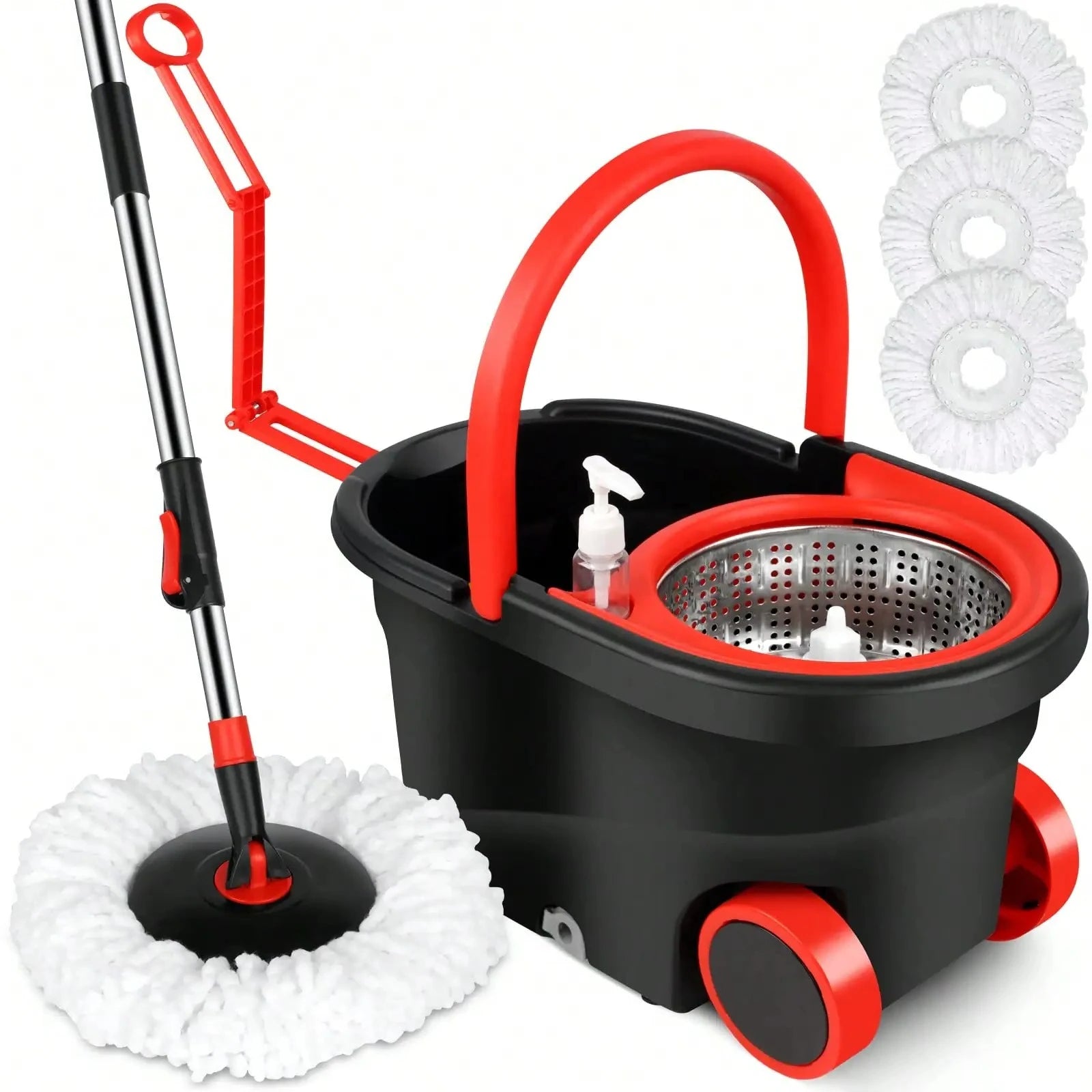 Rolling Spin Mop Bucket Set with Wringer
