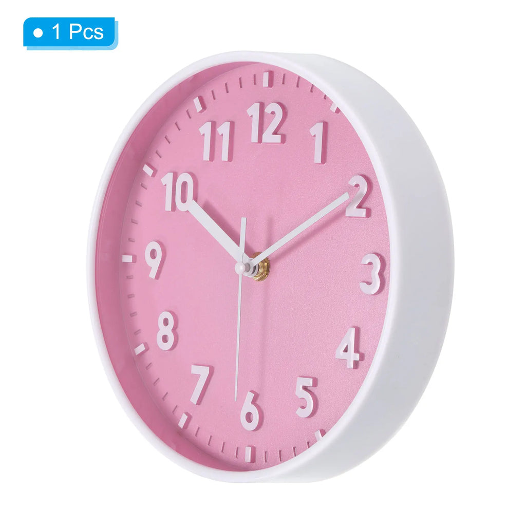 8 Inch Wall Clock Bedroom Decorative Pink