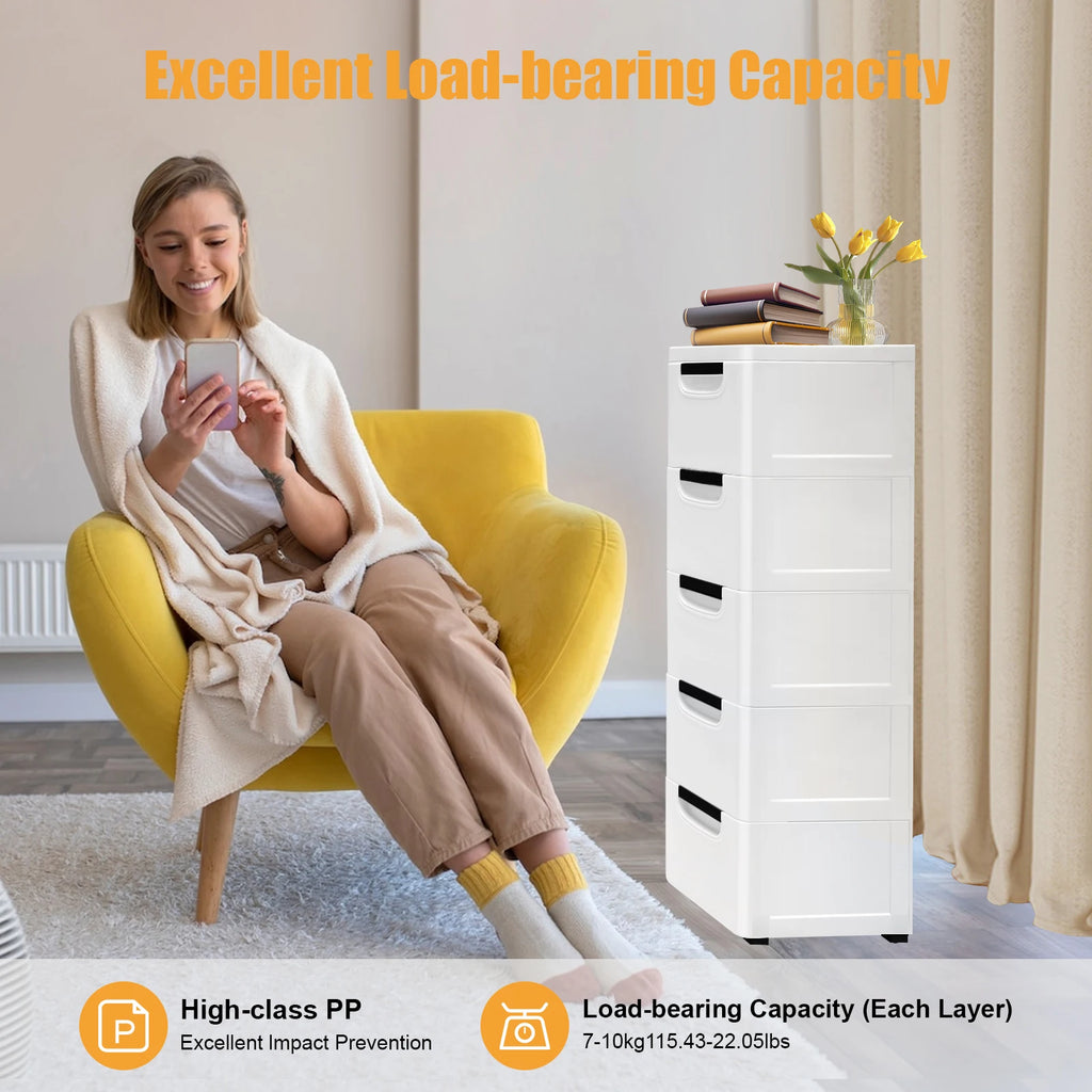 5-Drawer Rolling Storage Cabinet