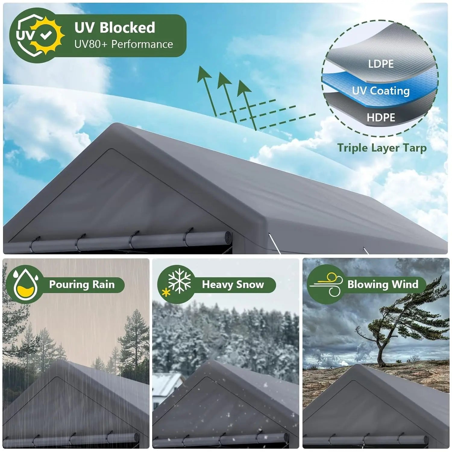 Carport 10x20 Ft Heavy Duty Carport Canopy