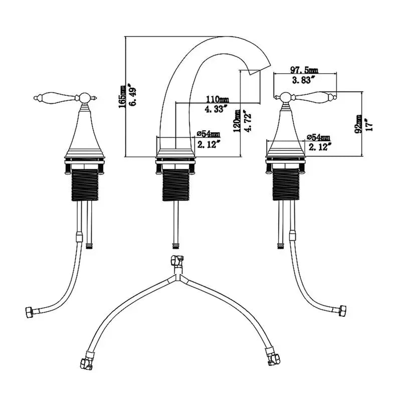 Gold 2-Handle Widespread Bathroom Faucet