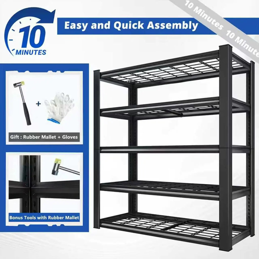 72" Adjustable Metal Double Layer Column Shelving