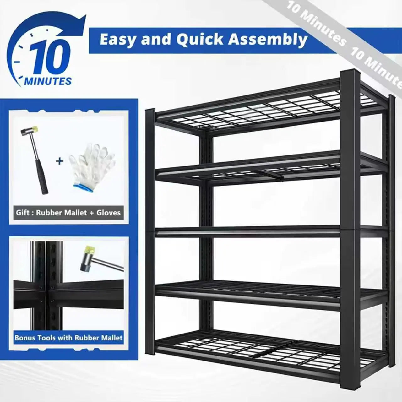72" Adjustable Metal Double Layer Column Shelving
