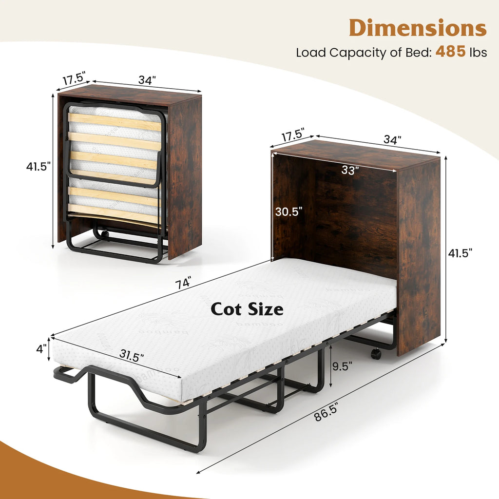 Cot Size Murphy Foldable Bed