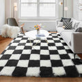 Living Room, 5x8 Area Rug Black and White