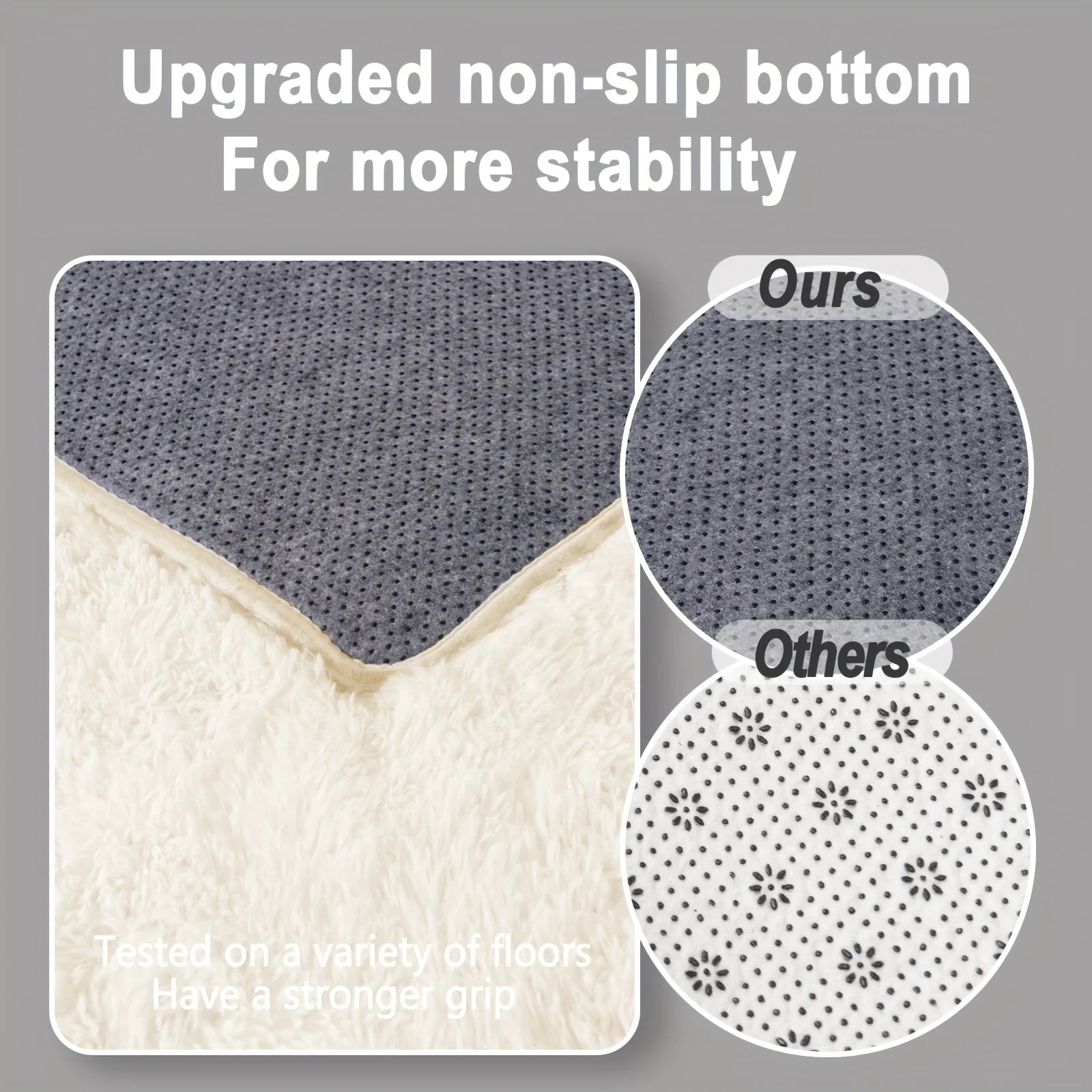 Off-White Soft Shag Plush Carpet