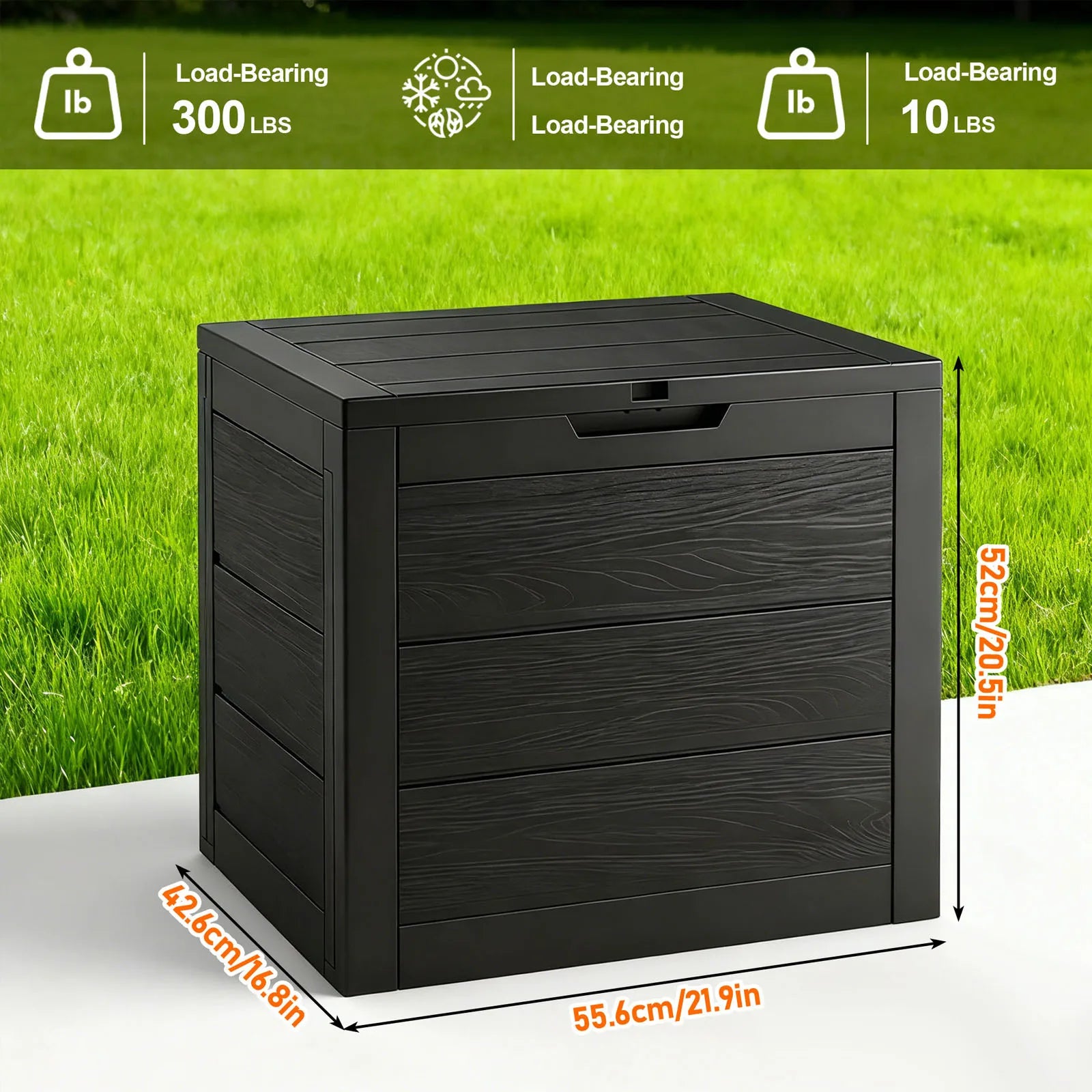 75 Gallon Large Outdoor Deck Box With Lockable Lid