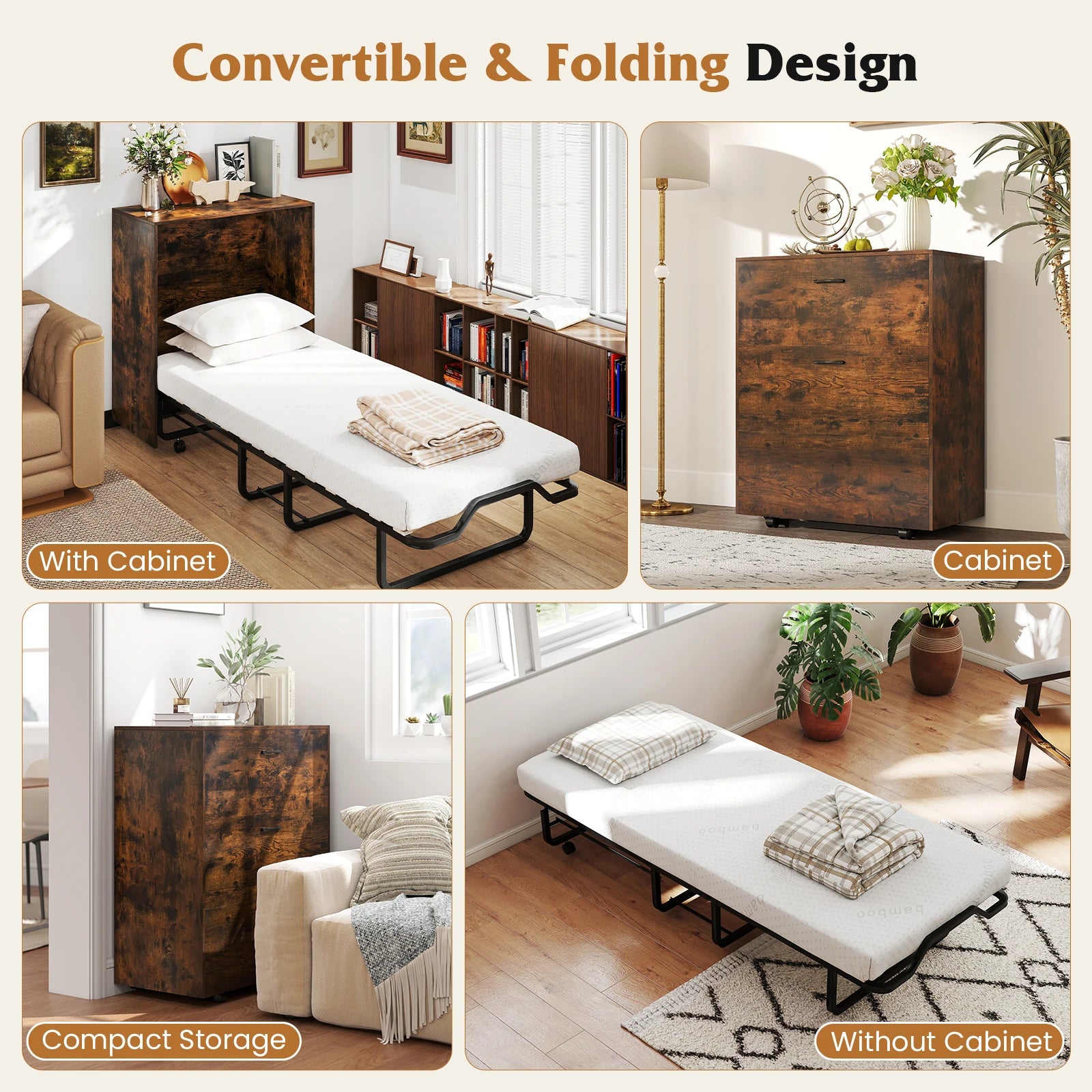 Cot Size Murphy Foldable Bed
