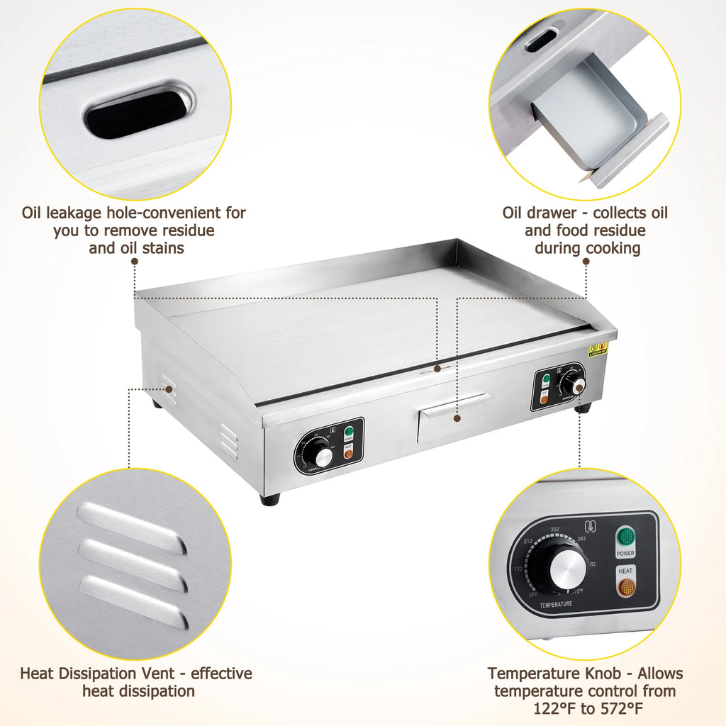 1500W 110V Commercial Electric Grill