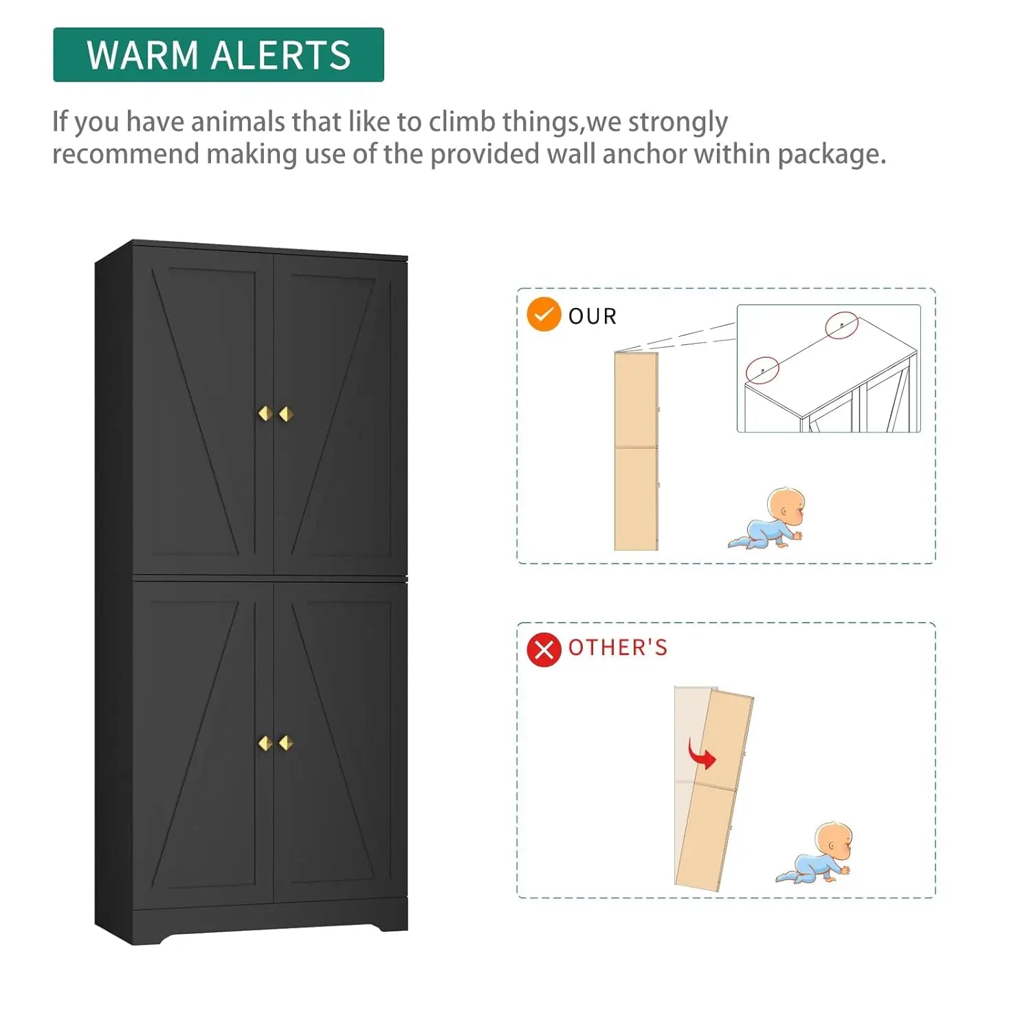 Kitchen Pantry Cabinet, 72”