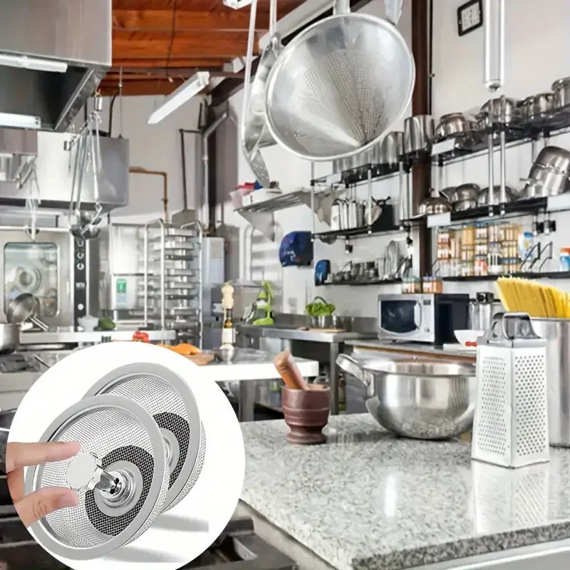 Set Kitchen Drain Basket Stainless Steel Mesh