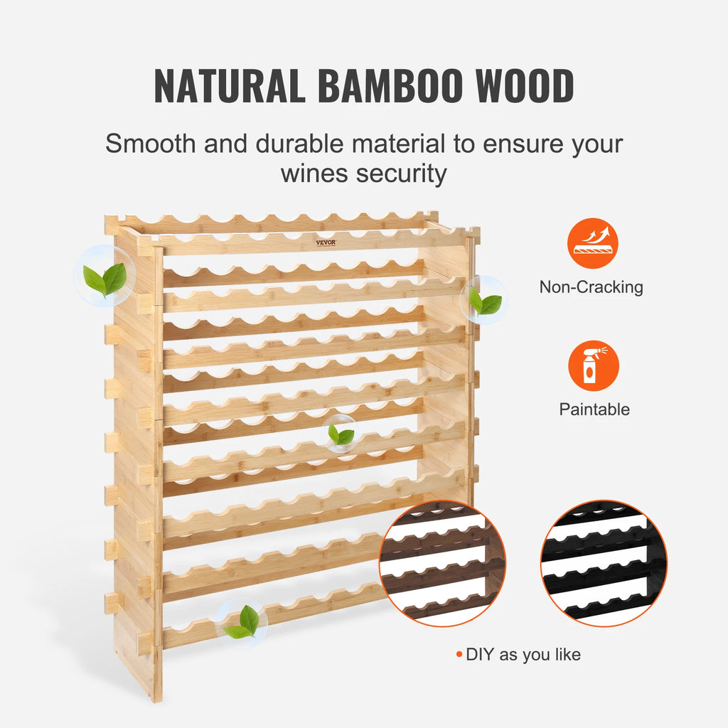 48/72 Bottle Stackable Modular Wine Rack
