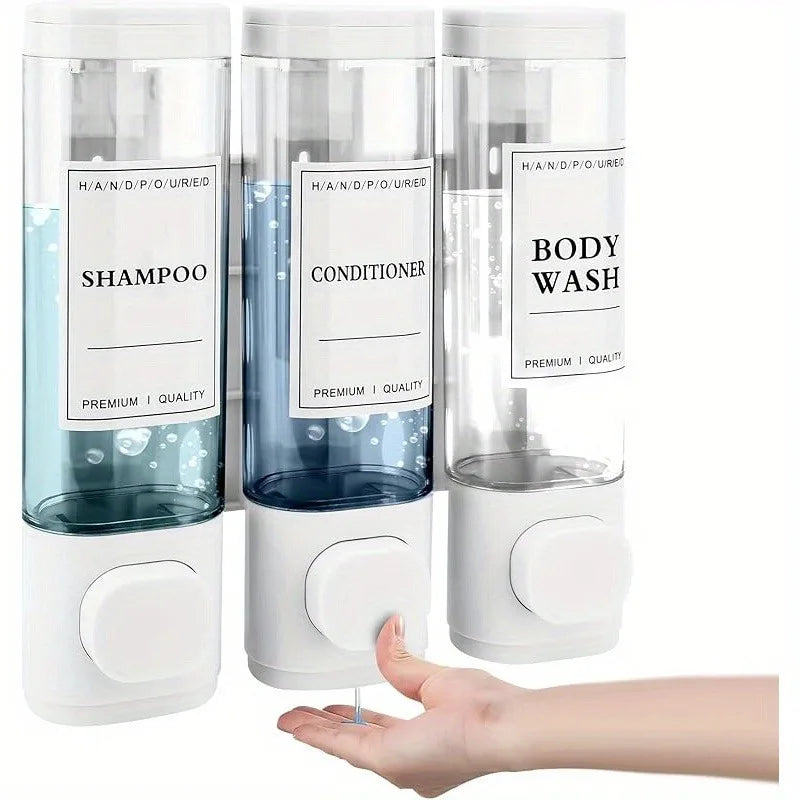 Shower Gel Dispenser, 3-in-1 Shampoo and Conditioner
