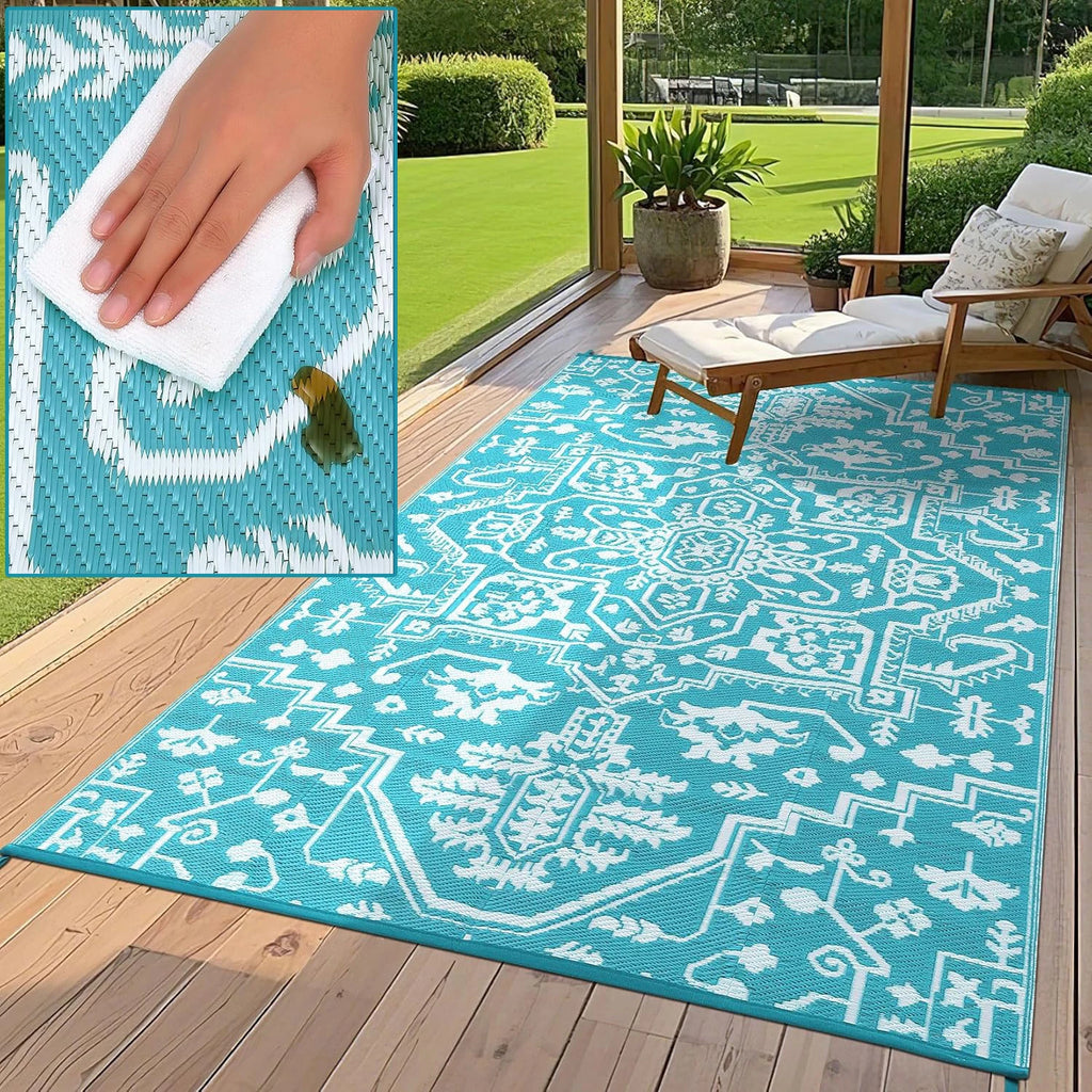 Waterproof Outdoor Area Rug Stain-Resistant
