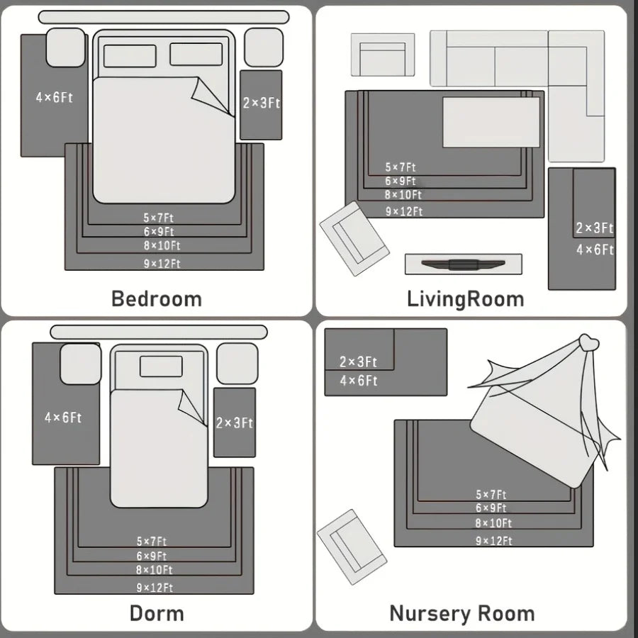 Plush Area Decorative Rug For Living Room