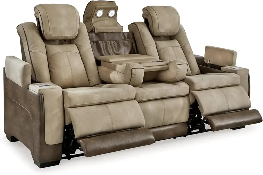 Power Reclining Sofa with Adjustable Headrest