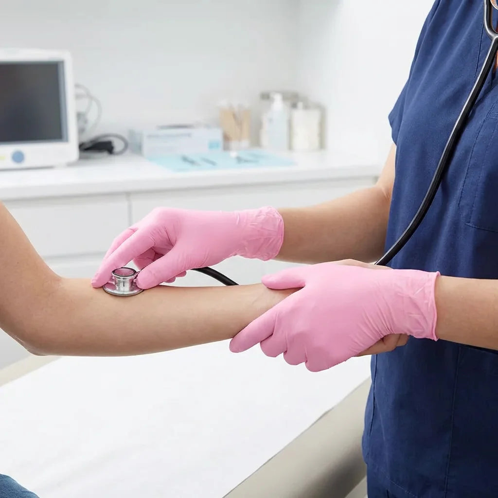 Pink Nitrile Gloves For Food Handling