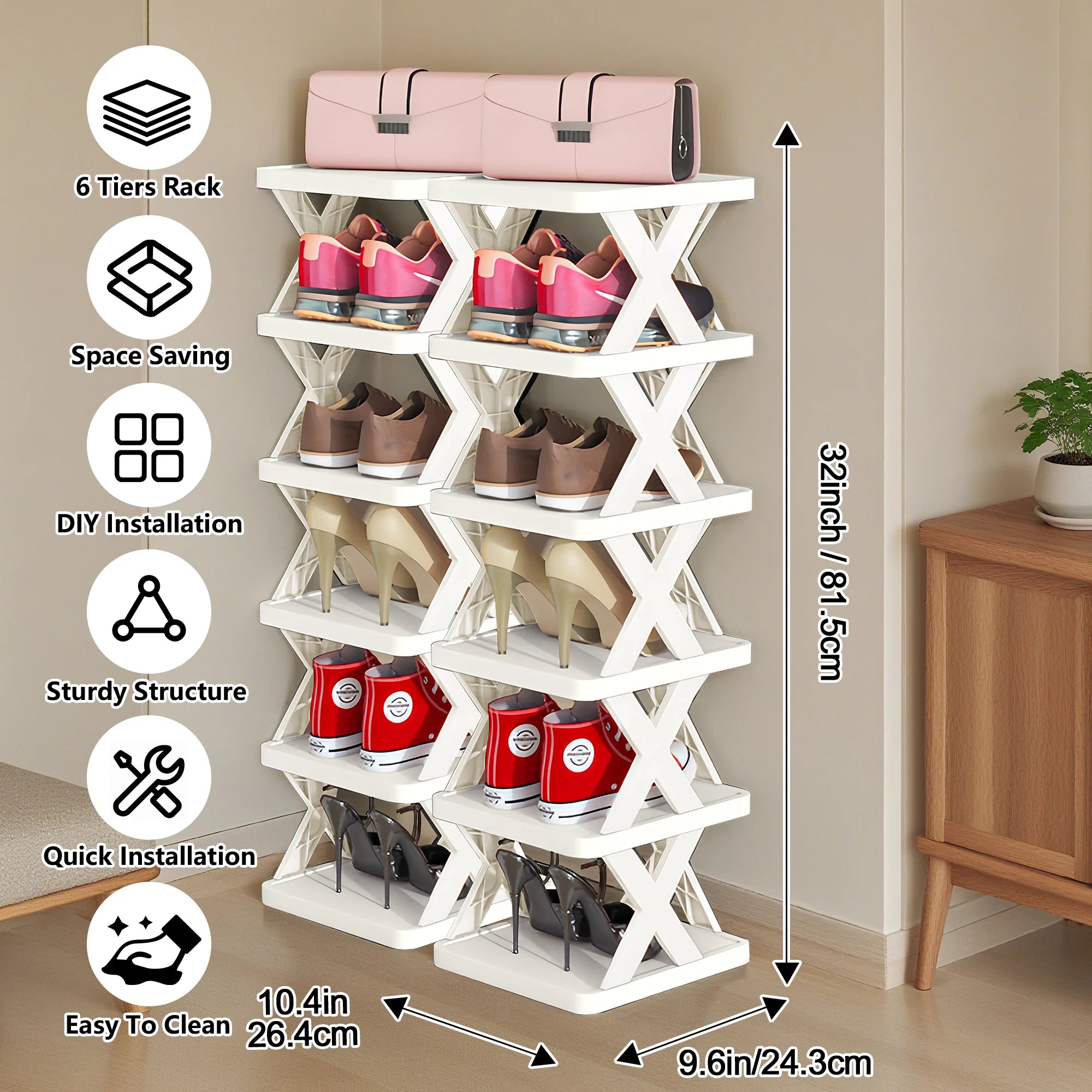 Shoe Rack Storage Organizer Detachable Multi Layer