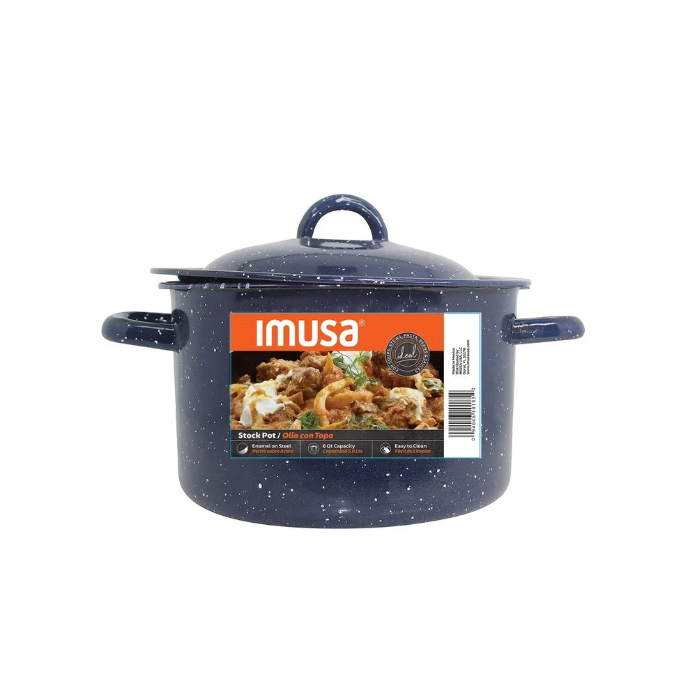 Enamel Stock Pot with Double Handles