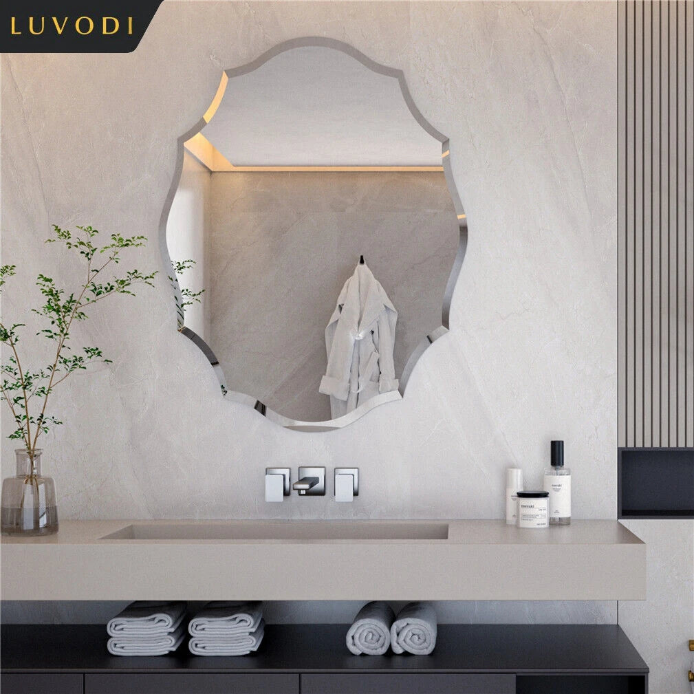 Frameless Wall Mirror With Beveled Edge