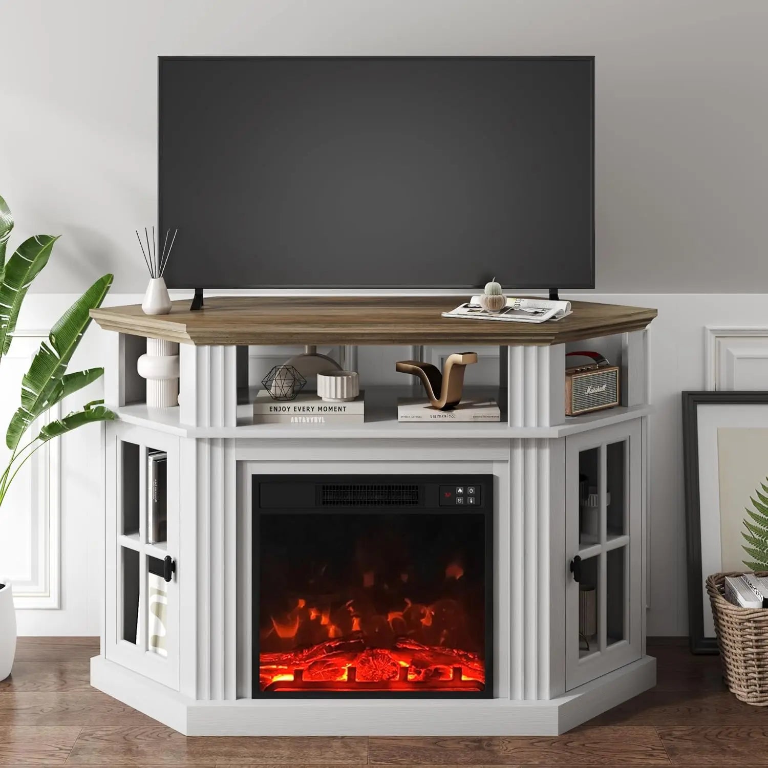 Fireplace TV Stand 55 Inch Living Room Bedroom