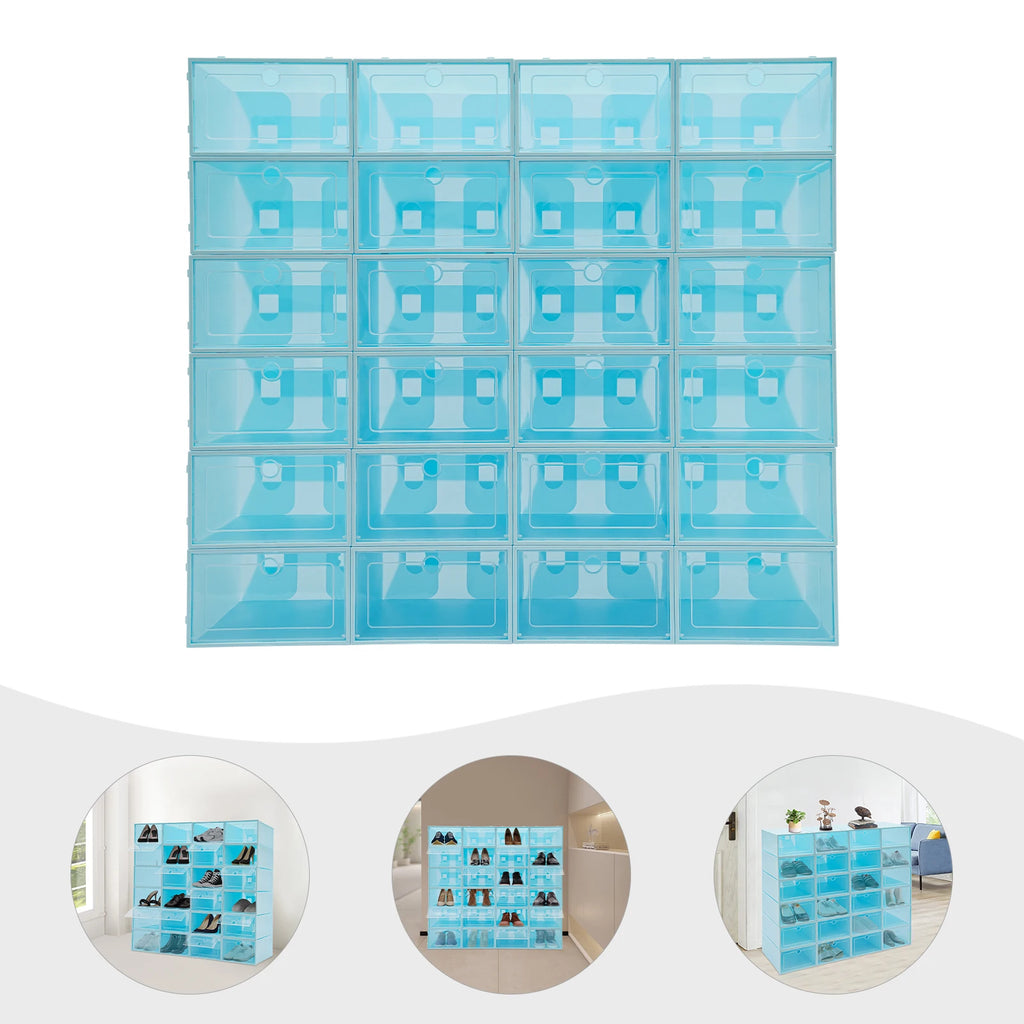 24Pcs Shoe Organizer Boxes Stackable