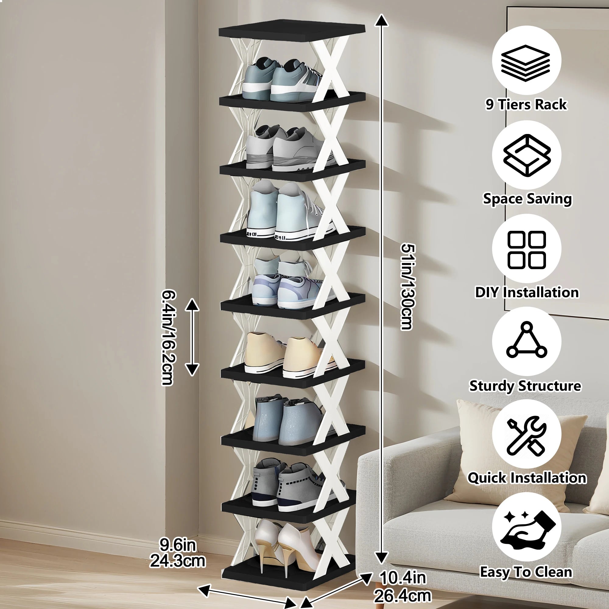 Shoe Rack Storage Organizer Detachable Multi Layer