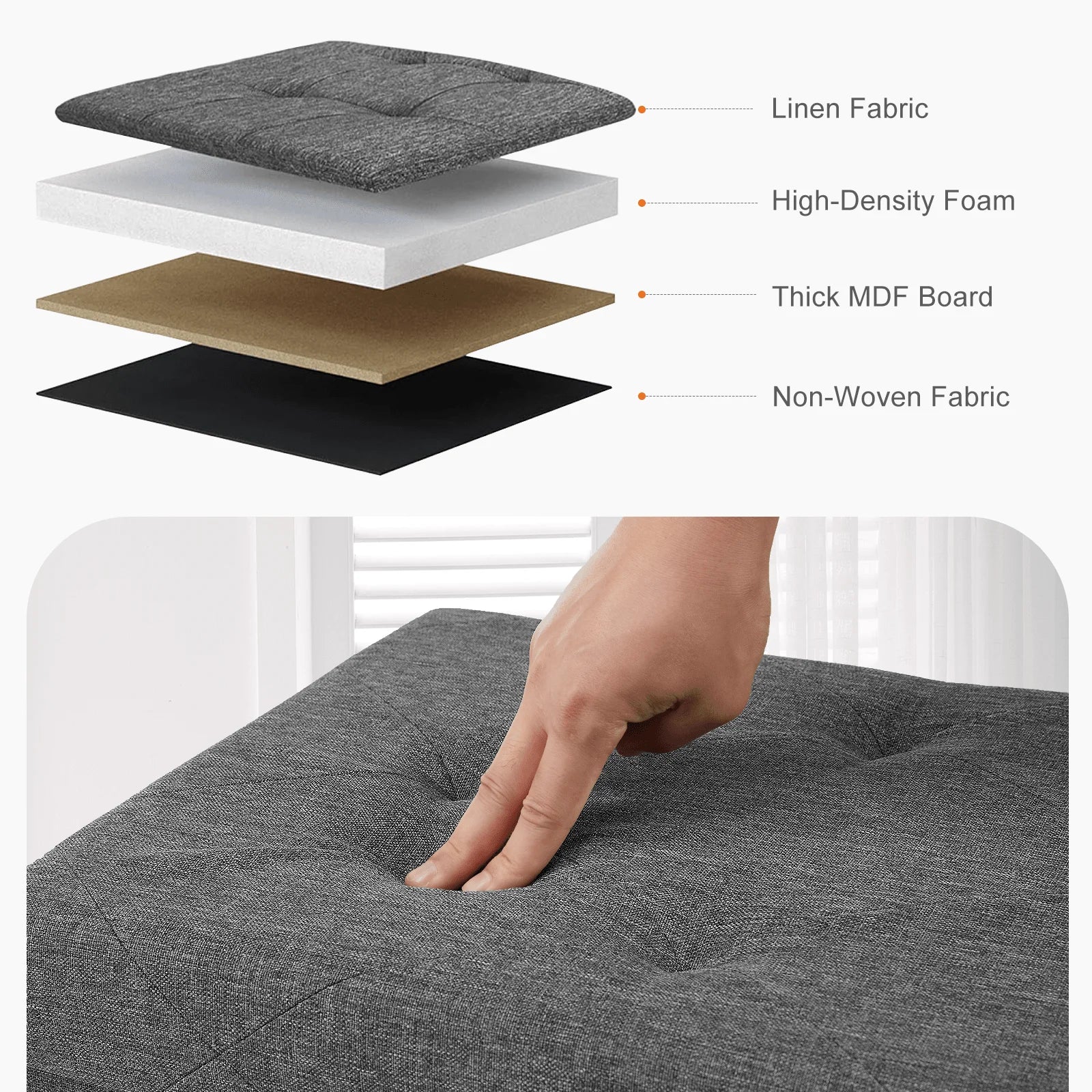 Ottoman Bench Foldable Storage Chest