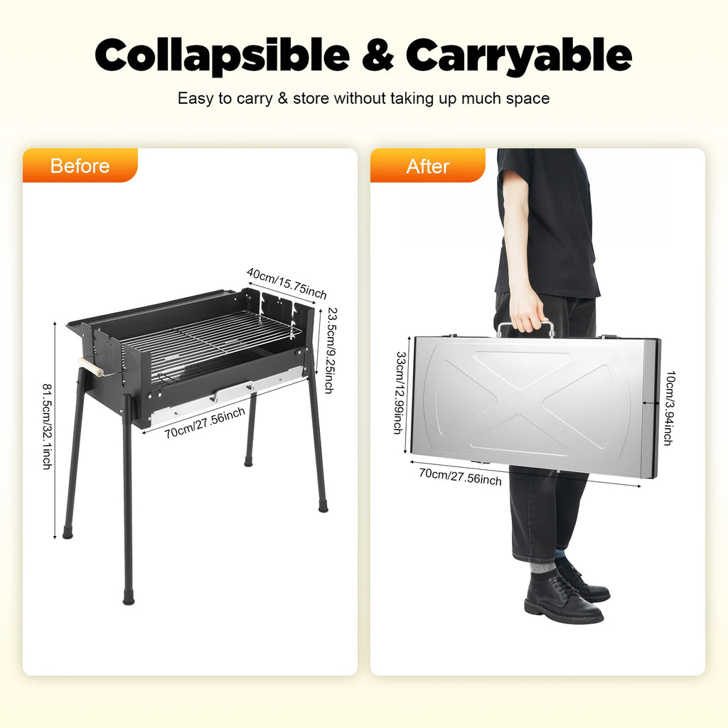 Portable Stainless Steel Outdoor Barbecue Grill