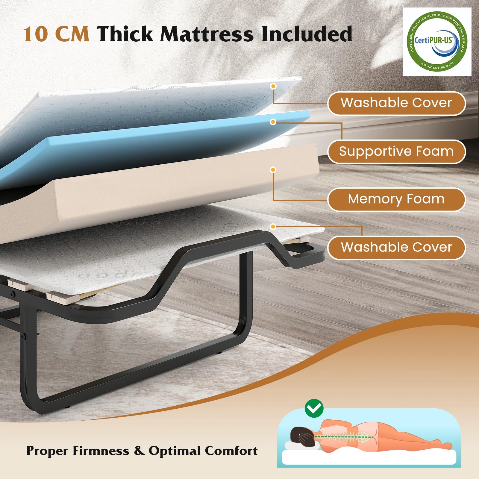 Cot Size Murphy Foldable Bed