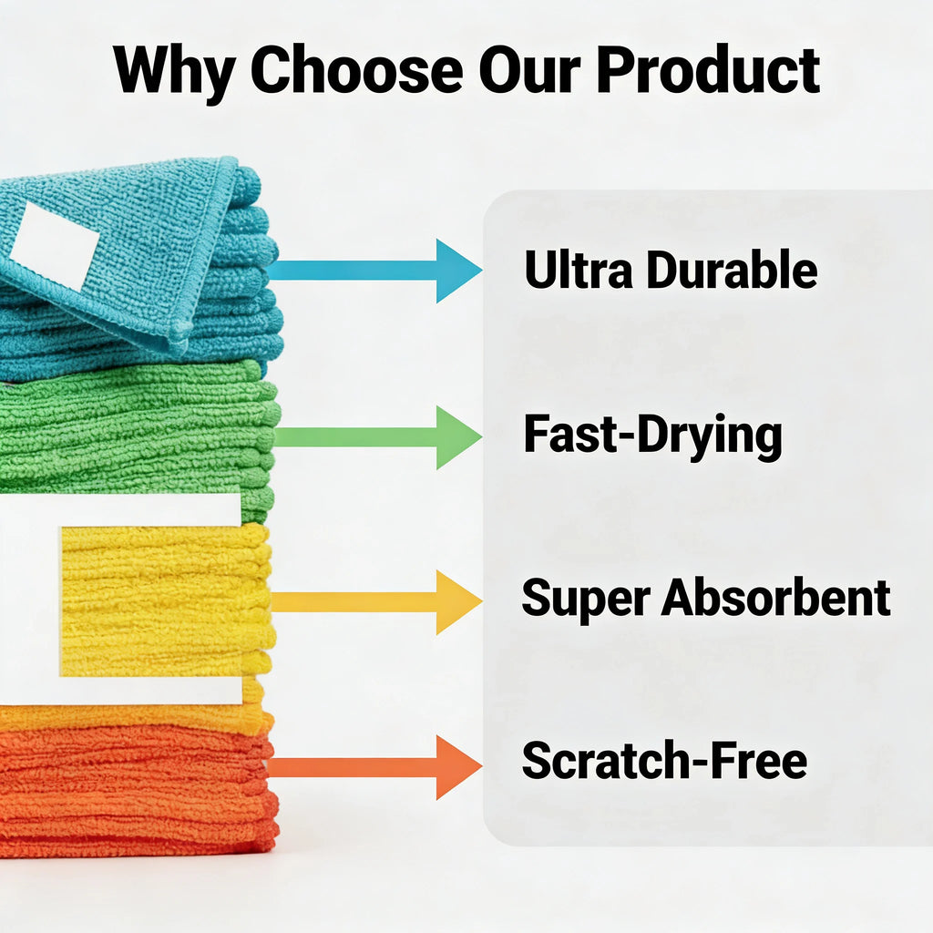10 Pack Microfiber Cleaning Cloths