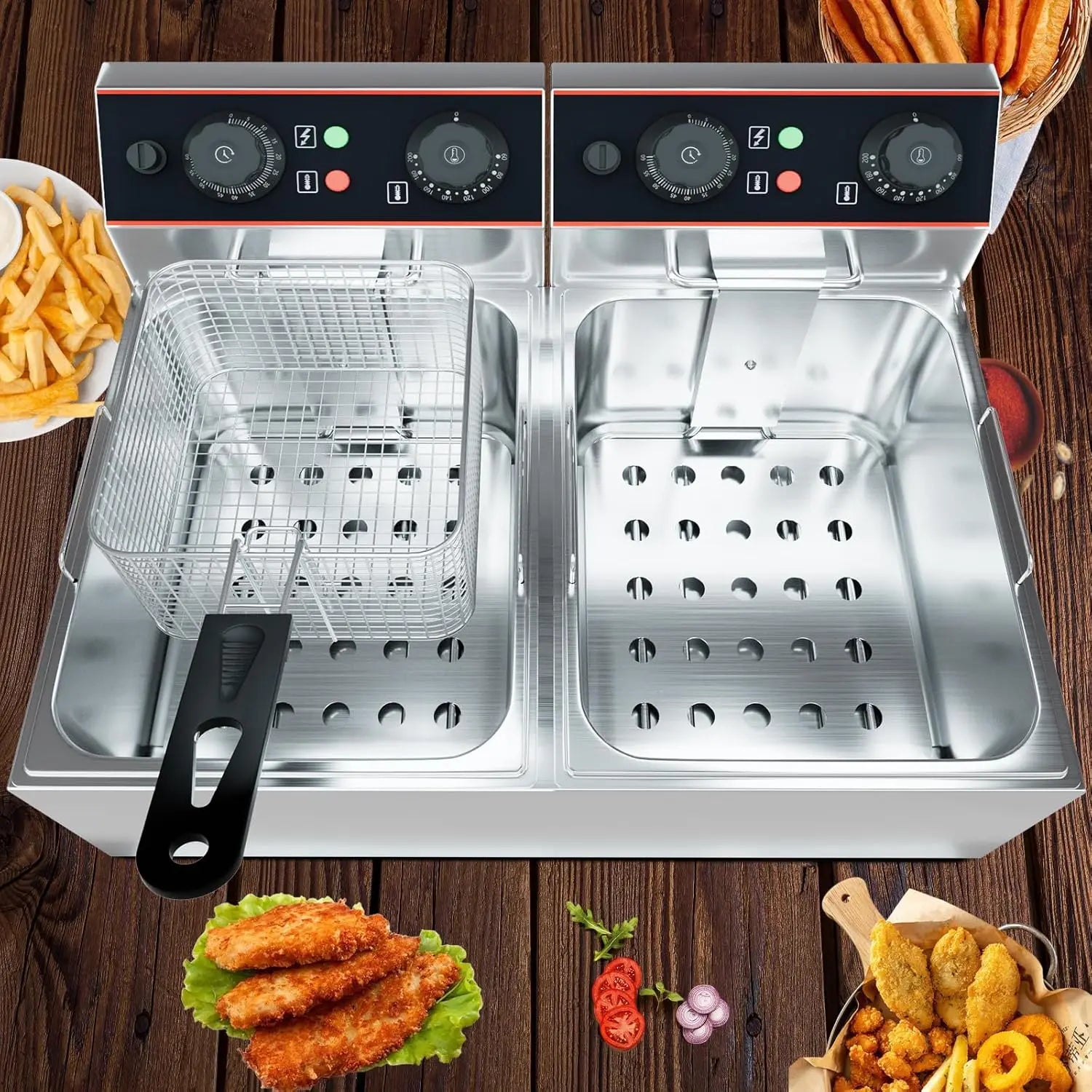Commercial Electric Deep Fryer with Baskets