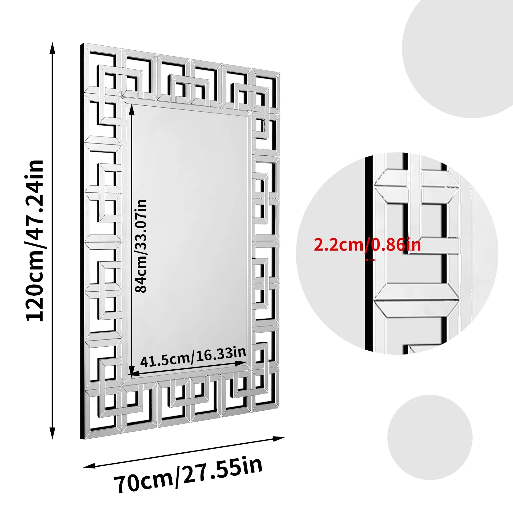 Beveled Glass Edge, Wall Accent Mirror