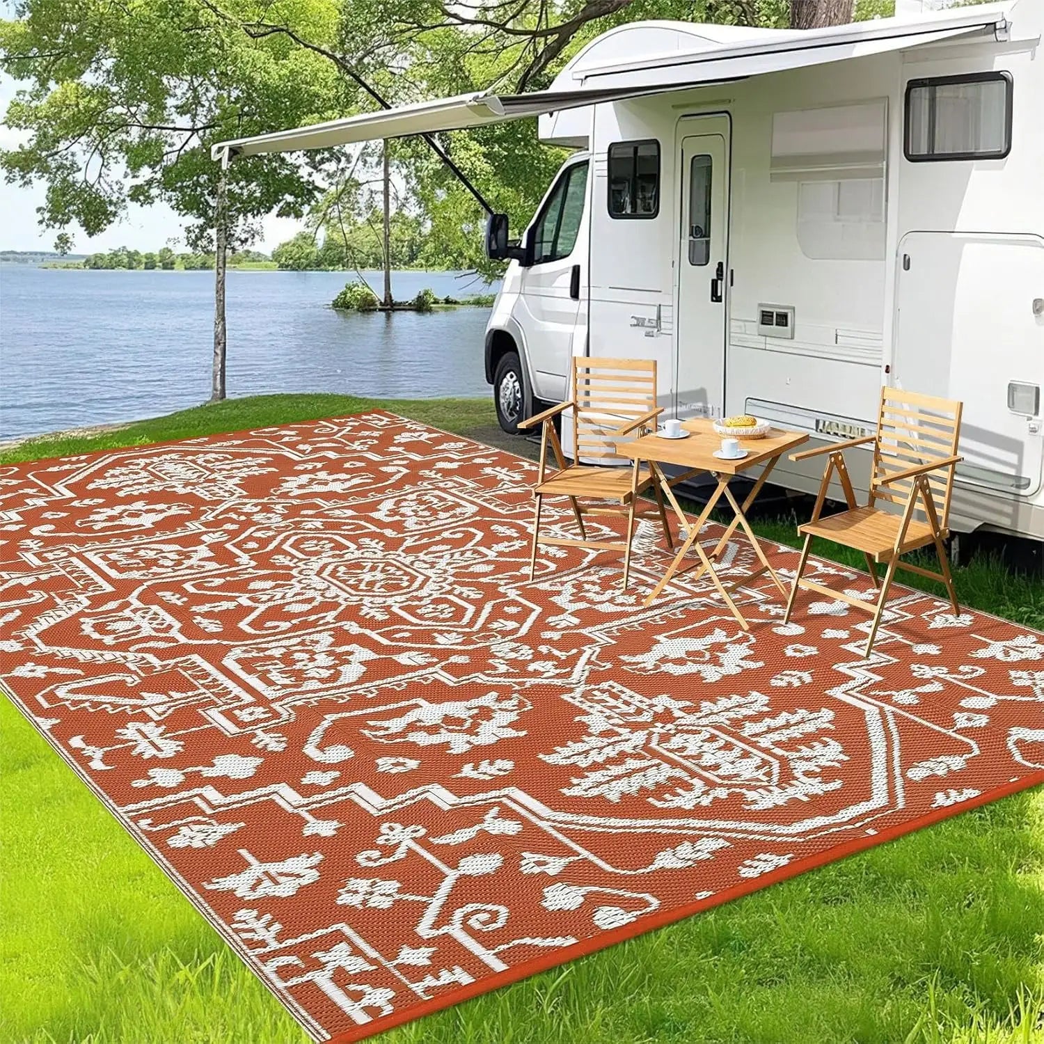 Waterproof Outdoor Area Rug Stain-Resistant