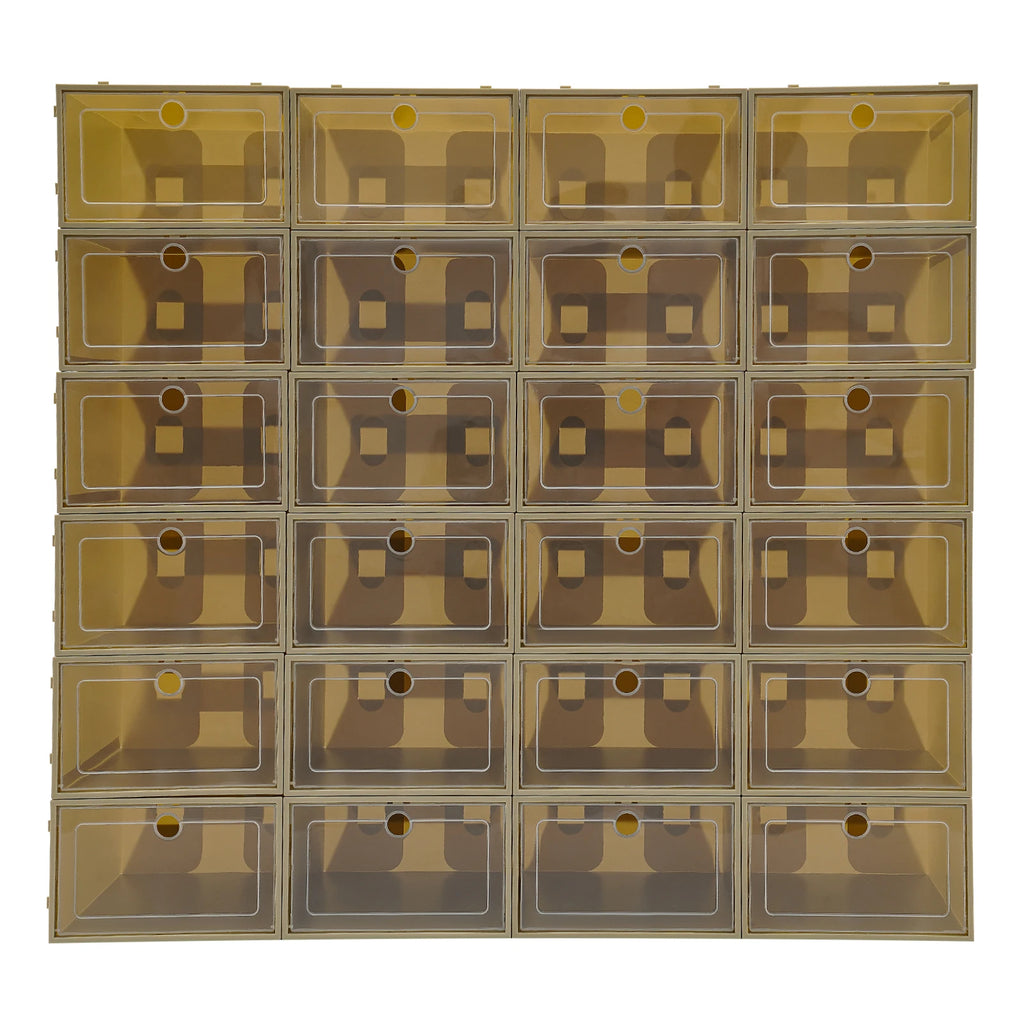 24Pcs Shoe Organizer Boxes Stackable