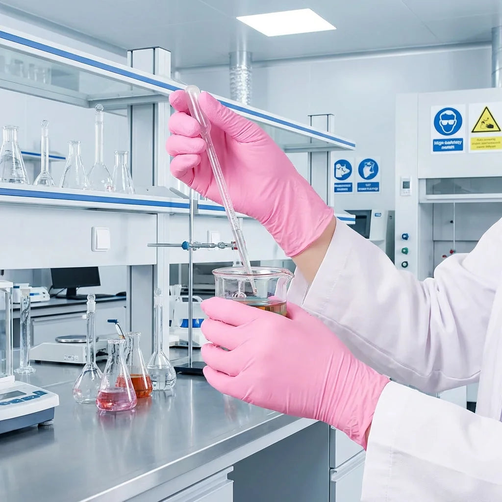 Pink Nitrile Gloves For Food Handling
