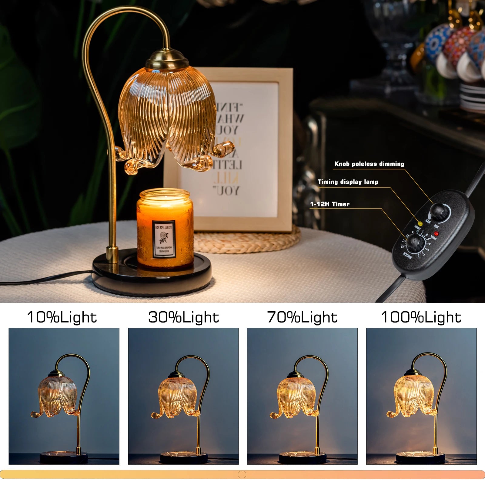 Tulip Flower Warm Candle Lamp French