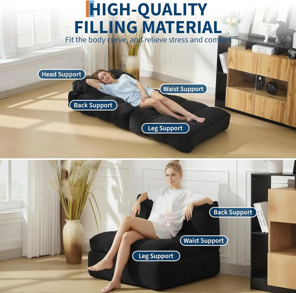 34" Folding Sofa Bed with Pillow Boneless Matress