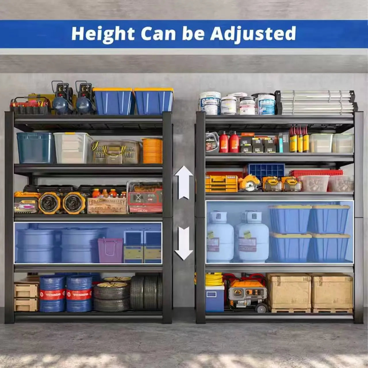 72" Adjustable Metal Double Layer Column Shelving