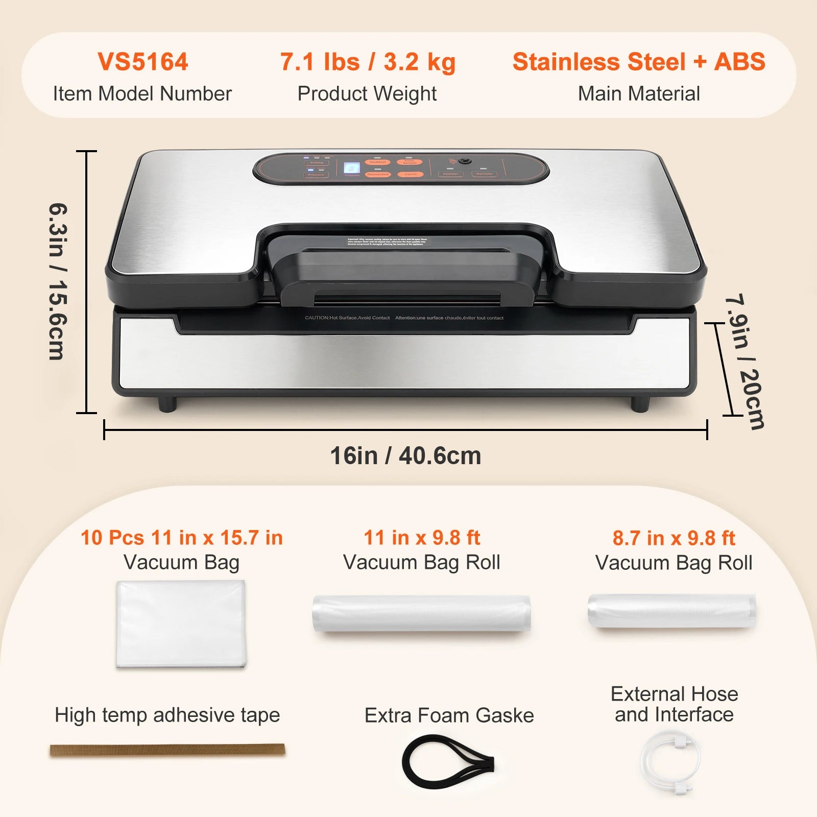 90Kpa 130W Vacuum Sealer