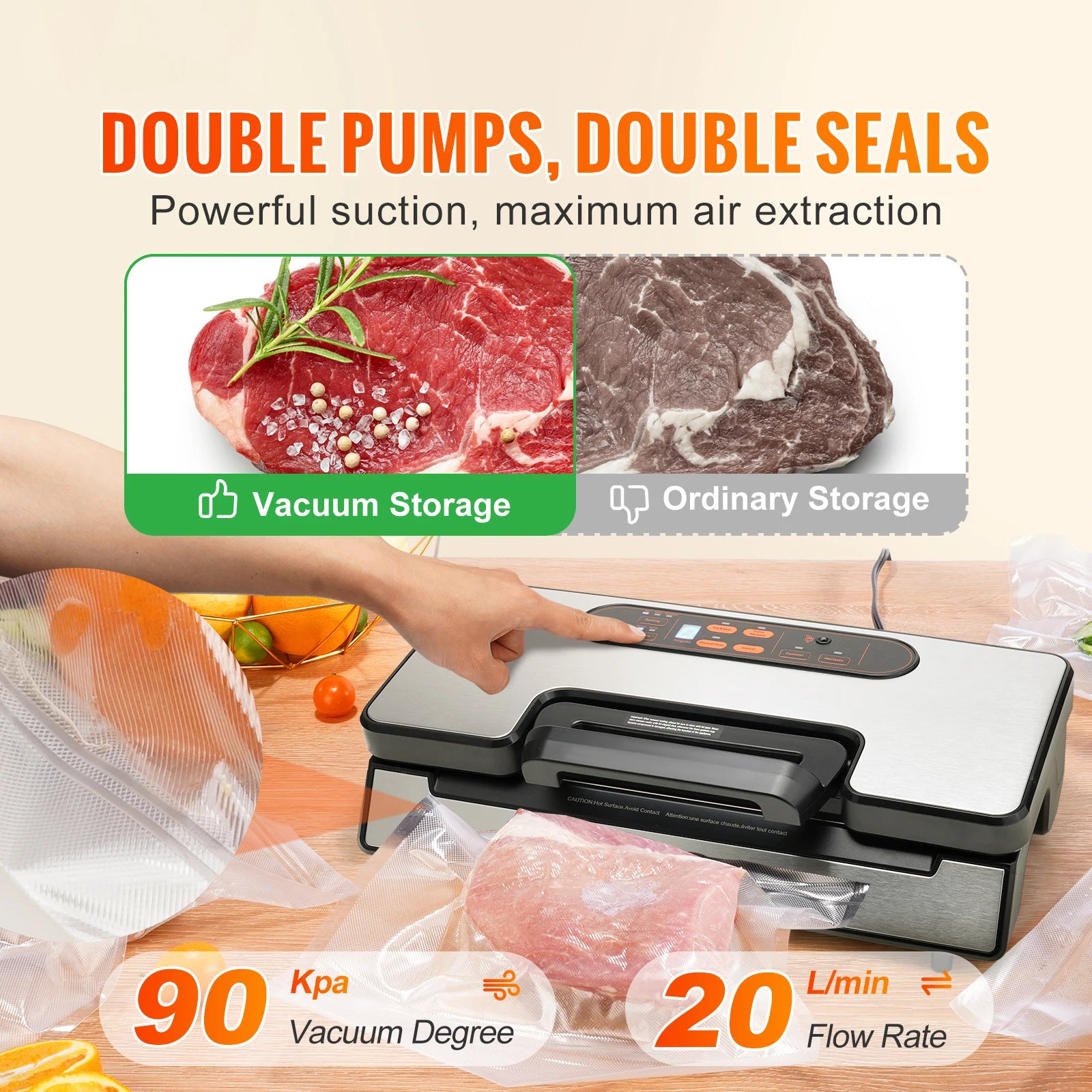 90Kpa 130W Vacuum Sealer